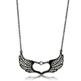 TK3496 - IP Black(Ion Plating) Stainless Steel Necklace with Top Grade Crystal in Clear - Alamode - Flyclothing LLC