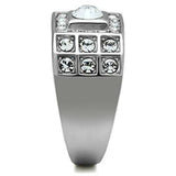 TK350 - High polished (no plating) Stainless Steel Ring with Top Grade Crystal in Clear - Alamode - Flyclothing LLC
