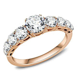 TK3516 - IP Rose Gold(Ion Plating) Stainless Steel Ring with AAA Grade CZ in Clear - Alamode - Flyclothing LLC