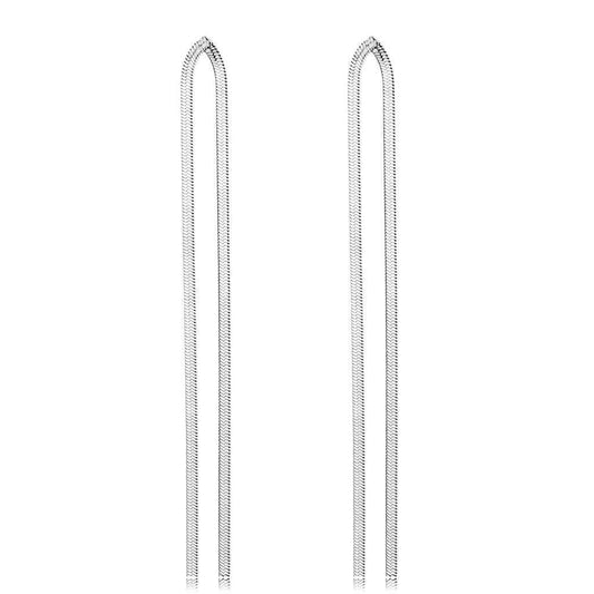TK3530 - High polished (no plating) Stainless Steel Earrings with No Stone - Alamode - Flyclothing LLC
