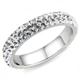 TK3533 - High polished (no plating) Stainless Steel Ring with Top Grade Crystal in Clear - Alamode - Flyclothing LLC