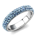 TK3535 - High polished (no plating) Stainless Steel Ring with Top Grade Crystal in Sea Blue - Alamode - Flyclothing LLC