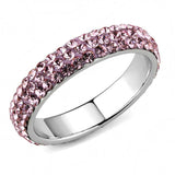 TK3543 - High polished (no plating) Stainless Steel Ring with Top Grade Crystal in Light Rose - Alamode - Flyclothing LLC