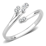 TK3570 - No Plating Stainless Steel Ring with AAA Grade CZ in Clear - Alamode - Flyclothing LLC