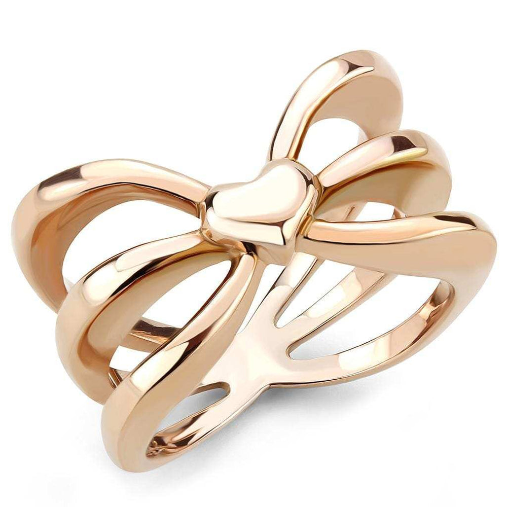 TK3575 - IP Rose Gold(Ion Plating) Stainless Steel Ring with No Stone - Alamode - Flyclothing LLC
