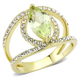 TK3578 - IP Gold(Ion Plating) Stainless Steel Ring with AAA Grade CZ in Apple Green color - Alamode - Flyclothing LLC