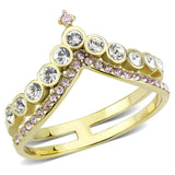 TK3587 - IP Gold(Ion Plating) Stainless Steel Ring with AAA Grade CZ in Rose - Alamode - Flyclothing LLC