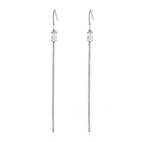 TK3599 - High polished (no plating) Stainless Steel Earrings with AAA Grade CZ in Clear - Alamode - Flyclothing LLC