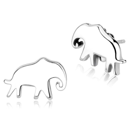 TK3600 - High polished (no plating) Stainless Steel Earrings with No Stone - Alamode - Flyclothing LLC