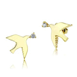 TK3603 - IP Gold(Ion Plating) Stainless Steel Earrings with AAA Grade CZ in Clear - Alamode - Flyclothing LLC