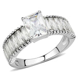 TK3608 - No Plating Stainless Steel Ring with AAA Grade CZ in Clear - Alamode - Flyclothing LLC
