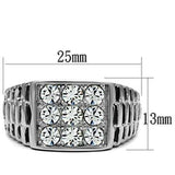 TK360 - High polished (no plating) Stainless Steel Ring with Top Grade Crystal in Clear - Alamode - Flyclothing LLC