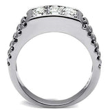 TK360 - High polished (no plating) Stainless Steel Ring with Top Grade Crystal in Clear - Alamode - Flyclothing LLC