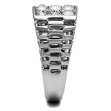TK360 - High polished (no plating) Stainless Steel Ring with Top Grade Crystal in Clear - Alamode - Flyclothing LLC