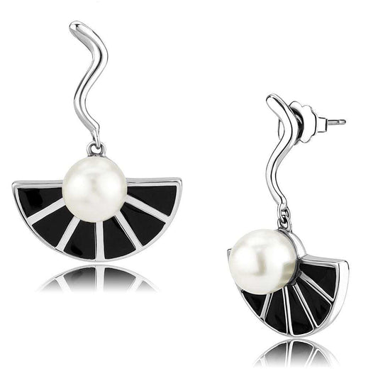 TK3612 - No Plating Stainless Steel Earrings with Synthetic Pearl in White - Alamode - Flyclothing LLC