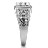TK361 - High polished (no plating) Stainless Steel Ring with Top Grade Crystal in Clear - Alamode - Flyclothing LLC