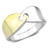 TK3630 - Two-Tone IP Gold (Ion Plating) Stainless Steel Ring with No Stone - Alamode - Flyclothing LLC