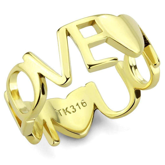 TK3637 - IP Gold(Ion Plating) Stainless Steel Ring with No Stone - Alamode - Flyclothing LLC