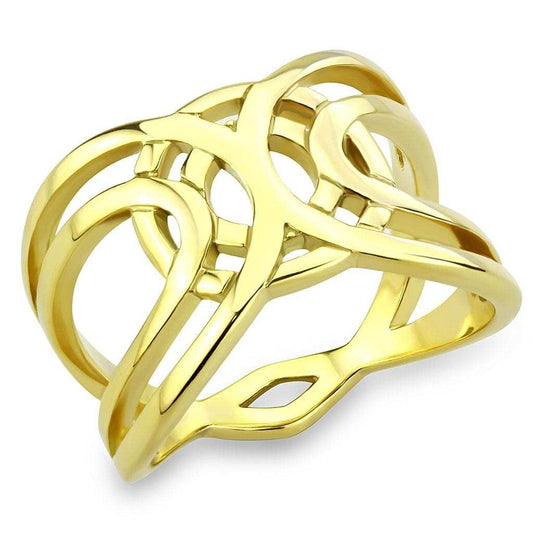 TK3639 - IP Gold(Ion Plating) Stainless Steel Ring with No Stone - Alamode - Flyclothing LLC