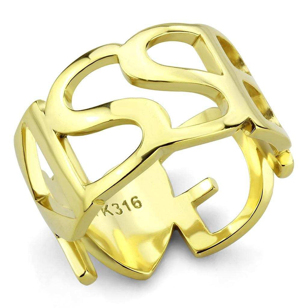TK3640 - IP Gold(Ion Plating) Stainless Steel Ring with No Stone - Alamode - Flyclothing LLC