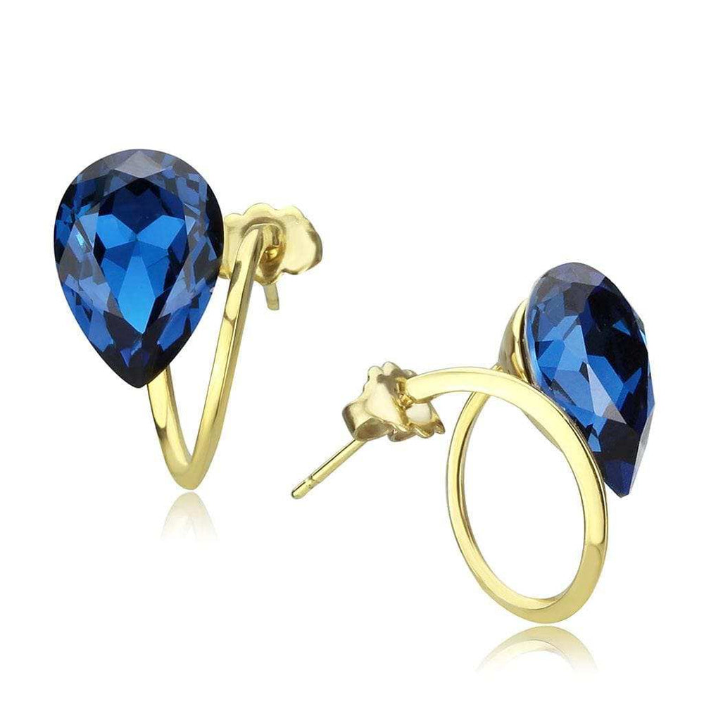 TK3648 - IP Gold(Ion Plating) Stainless Steel Earrings with Top Grade Crystal in Montana - Alamode - Flyclothing LLC