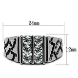 TK365 - High polished (no plating) Stainless Steel Ring with Top Grade Crystal in Clear - Alamode - Flyclothing LLC