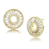 TK3662 - IP Gold(Ion Plating) Stainless Steel Earrings with AAA Grade CZ in Clear - Alamode - Flyclothing LLC