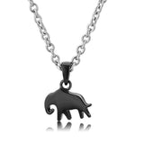 TK3666 - Two-Tone IP Black (Ion Plating) Stainless Steel Chain Pendant with No Stone - Alamode - Flyclothing LLC