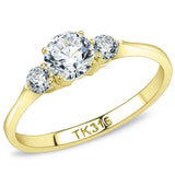 TK3668 - IP Gold(Ion Plating) Stainless Steel Ring with AAA Grade CZ in Clear - Alamode - Flyclothing LLC