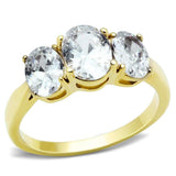 TK3671 - IP Gold(Ion Plating) Stainless Steel Ring with AAA Grade CZ in Clear - Alamode - Flyclothing LLC