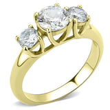 TK3673 - IP Gold(Ion Plating) Stainless Steel Ring with AAA Grade CZ in Clear - Alamode - Flyclothing LLC