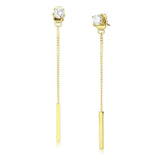 TK3681 - IP Gold(Ion Plating) Stainless Steel Earrings with AAA Grade CZ in Clear - Alamode - Flyclothing LLC