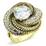 TK3714 - IP Gold(Ion Plating) Stainless Steel Ring with AAA Grade CZ in Clear - Alamode - Flyclothing LLC