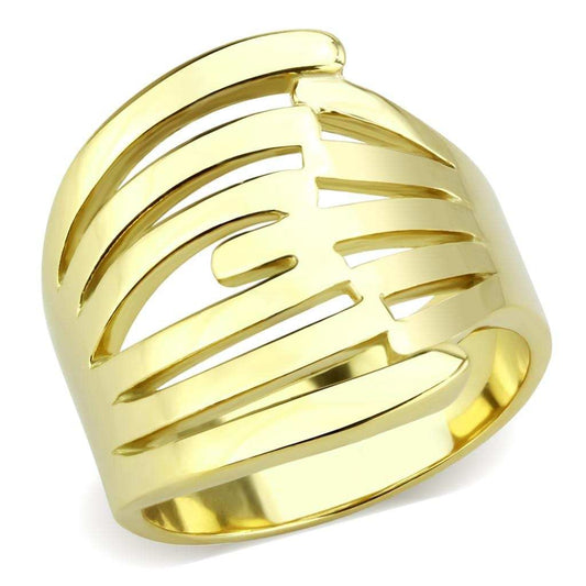TK3717 - IP Gold(Ion Plating) Stainless Steel Ring with No Stone - Alamode - Flyclothing LLC