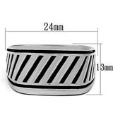 TK380 - High polished (no plating) Stainless Steel Ring with No Stone - Alamode - Flyclothing LLC