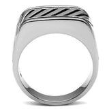 TK380 - High polished (no plating) Stainless Steel Ring with No Stone - Alamode - Flyclothing LLC