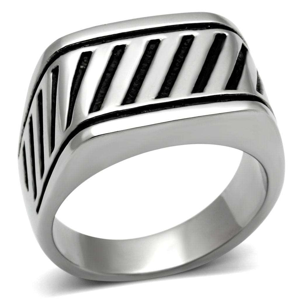 TK380 - High polished (no plating) Stainless Steel Ring with No Stone - Alamode - Flyclothing LLC