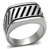 TK380 - High polished (no plating) Stainless Steel Ring with No Stone - Alamode - Flyclothing LLC