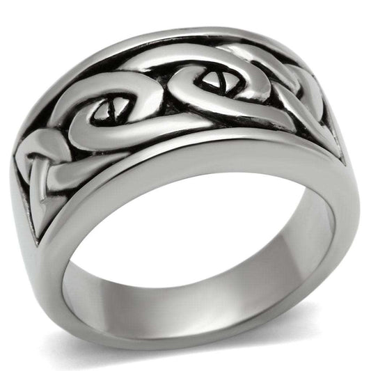 TK381 - High polished (no plating) Stainless Steel Ring with No Stone - Alamode - Flyclothing LLC