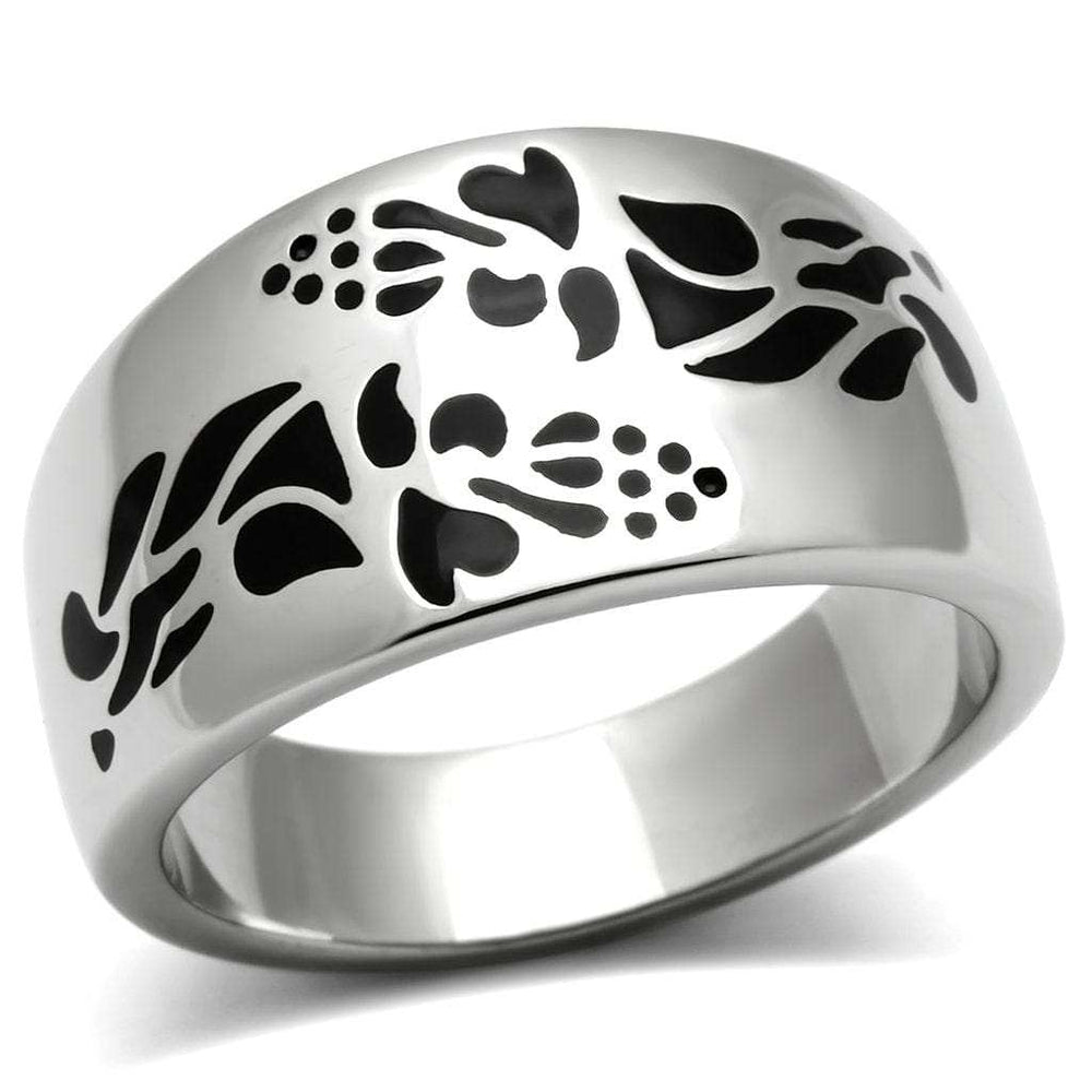TK382 - High polished (no plating) Stainless Steel Ring with No Stone - Alamode - Flyclothing LLC