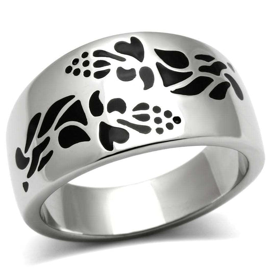 TK382 - High polished (no plating) Stainless Steel Ring with No Stone - Alamode - Flyclothing LLC