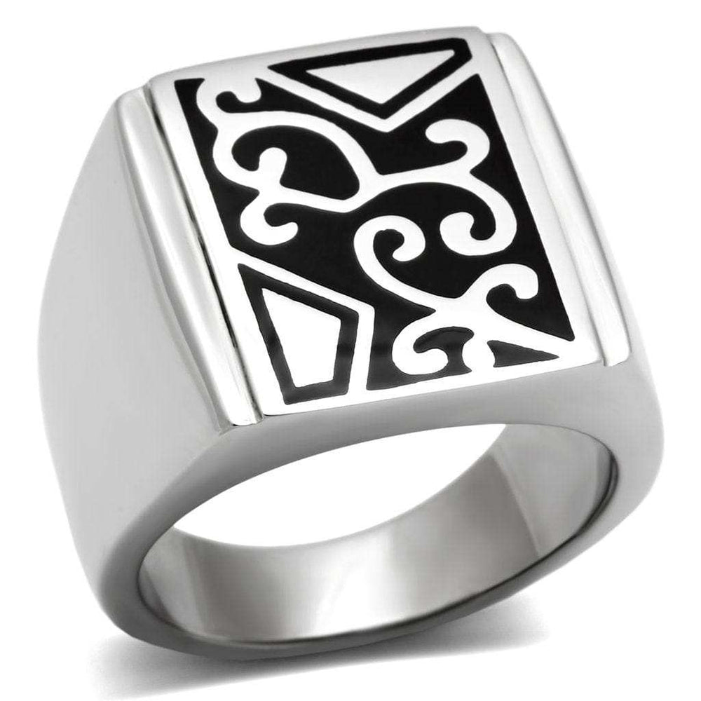 TK384 - High polished (no plating) Stainless Steel Ring with No Stone - Alamode - Flyclothing LLC