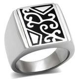 TK384 - High polished (no plating) Stainless Steel Ring with No Stone - Alamode - Flyclothing LLC