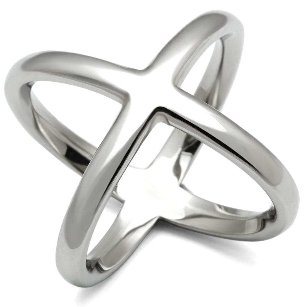 TK395 - High polished (no plating) Stainless Steel Ring with No Stone - Alamode - Flyclothing LLC