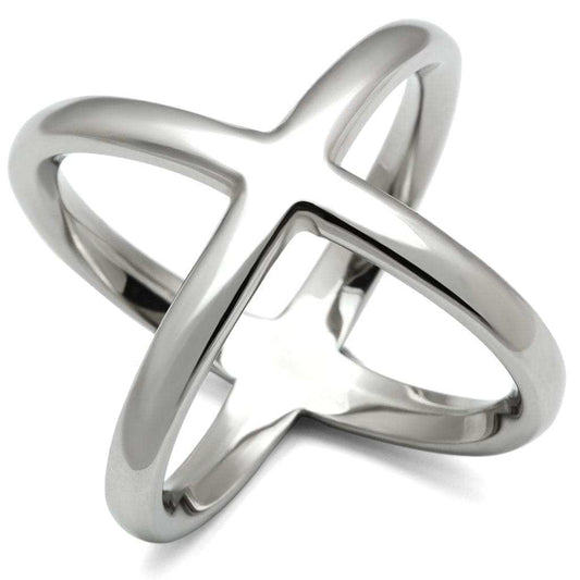TK395 - High polished (no plating) Stainless Steel Ring with No Stone - Alamode - Flyclothing LLC