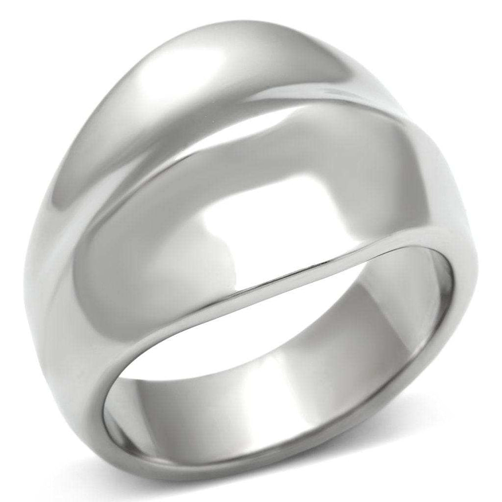 TK397 - High polished (no plating) Stainless Steel Ring with No Stone - Alamode - Flyclothing LLC