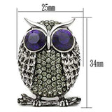 TK399 - High polished (no plating) Stainless Steel Ring with Top Grade Crystal in Amethyst - Alamode - Flyclothing LLC