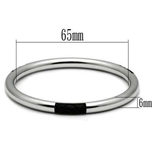 TK404 - High polished (no plating) Stainless Steel Bangle with No Stone - Alamode - Flyclothing LLC