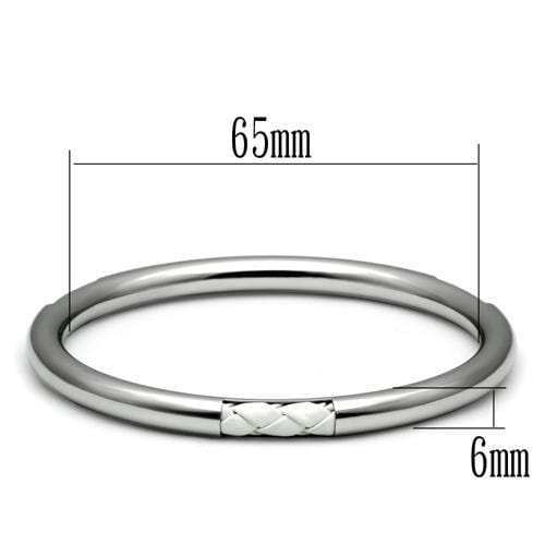 TK407 - High polished (no plating) Stainless Steel Bangle with No Stone - Alamode - Flyclothing LLC