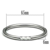 TK407 - High polished (no plating) Stainless Steel Bangle with No Stone - Alamode - Flyclothing LLC